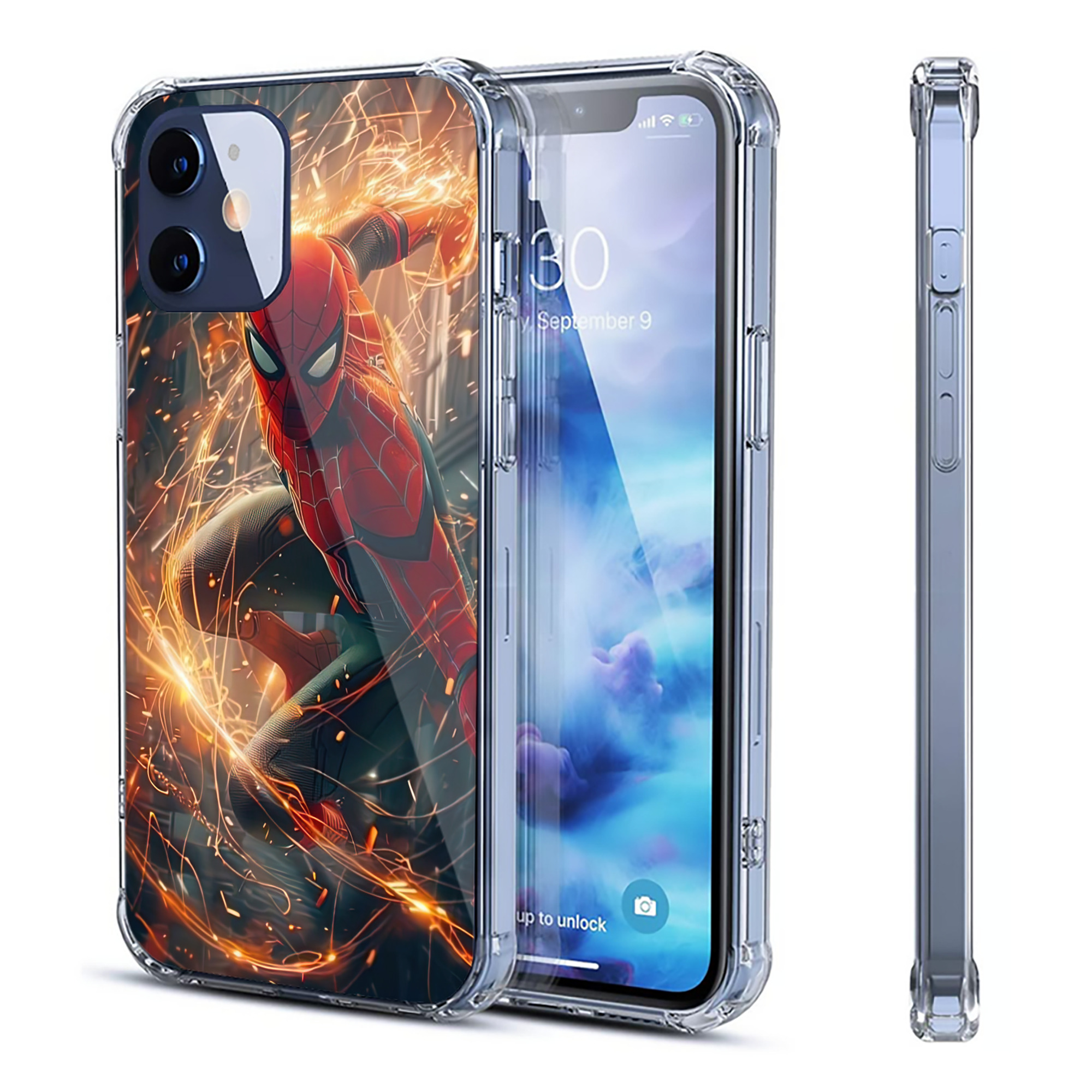 （画像用） Spider Man スパイダーマン 【iPhone 12シリーズ対応】透明スマホケース（クリアソフトケース）